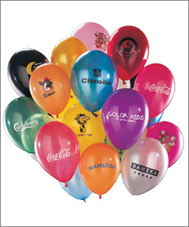 Del reklameballoner ud på messen eller til jubilæet. Balloner med logo er også velegnet til dekoration. Ballonerne fås i et hav af farver både standard farver og metalfarver.