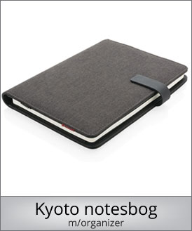 Kyoto notesbog - Vi viser her et udsnit af de dokumentmapper vi har i vores sortiment. Vi kan tilbyde dokumentmapper med logo i flere prisklasser.