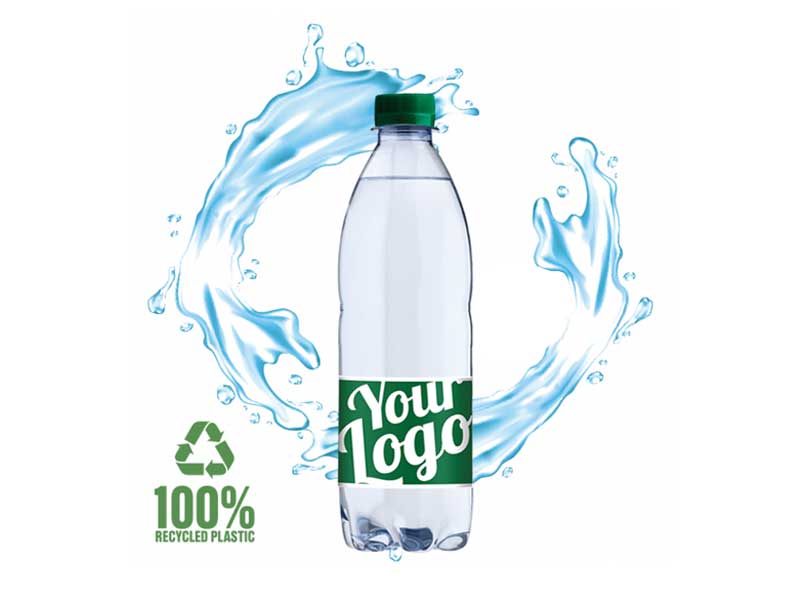 Logovand i 100% genbrugsplast.